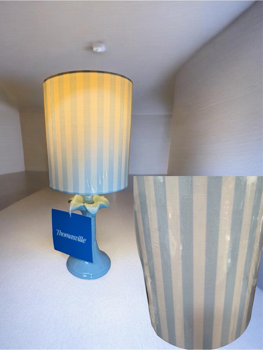 Thomasville Blue & White Striped Table Lamp ~ Charming   Cottage